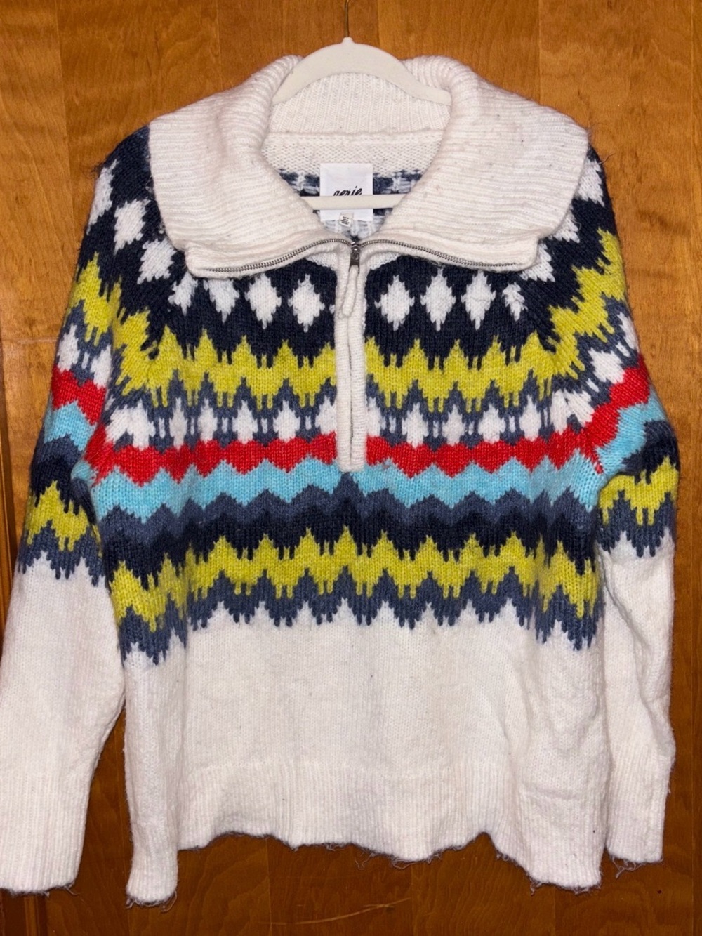 Aerie Fair Isle 3/4 Zip Sweater